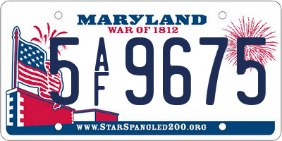 MD license plate 5AF9675