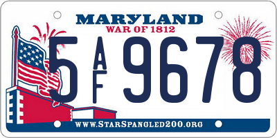 MD license plate 5AF9678