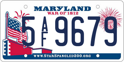 MD license plate 5AF9679