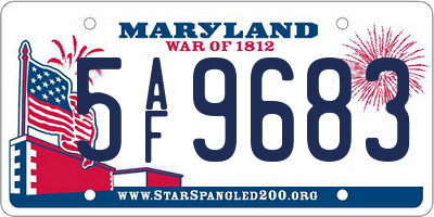 MD license plate 5AF9683