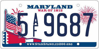 MD license plate 5AF9687