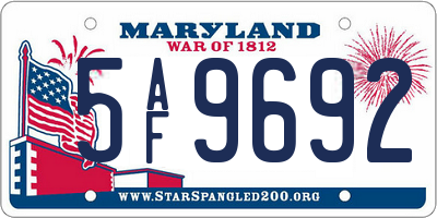 MD license plate 5AF9692