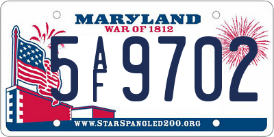 MD license plate 5AF9702