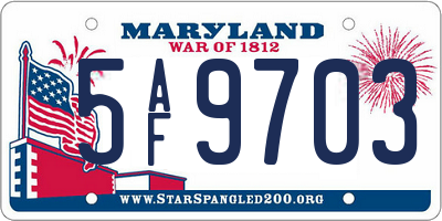 MD license plate 5AF9703