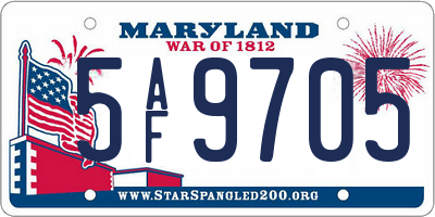 MD license plate 5AF9705