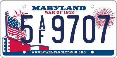 MD license plate 5AF9707