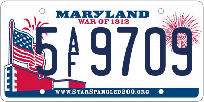 MD license plate 5AF9709