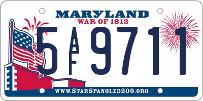 MD license plate 5AF9711