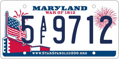 MD license plate 5AF9712