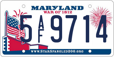 MD license plate 5AF9714