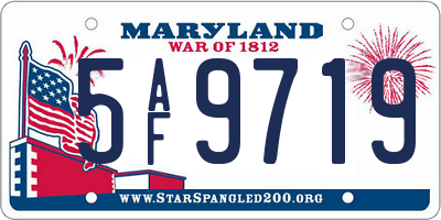 MD license plate 5AF9719
