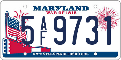 MD license plate 5AF9731