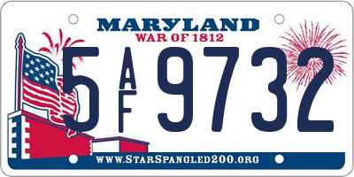 MD license plate 5AF9732