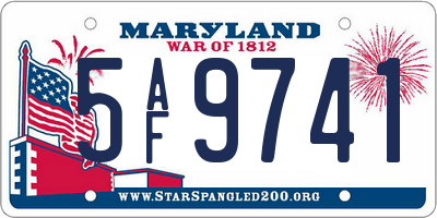 MD license plate 5AF9741