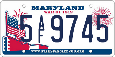 MD license plate 5AF9745