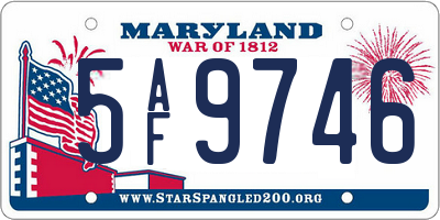 MD license plate 5AF9746