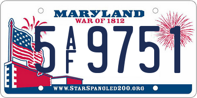 MD license plate 5AF9751