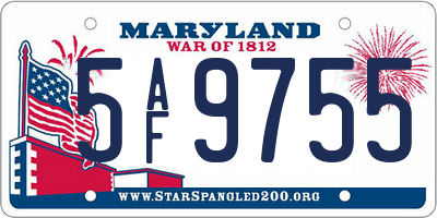 MD license plate 5AF9755