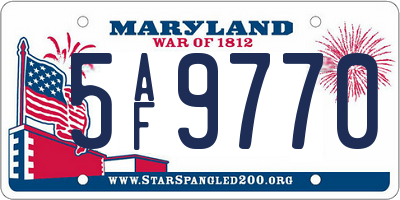 MD license plate 5AF9770