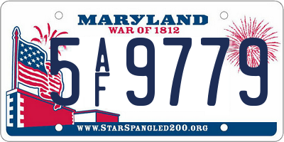 MD license plate 5AF9779