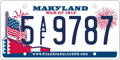 MD license plate 5AF9787