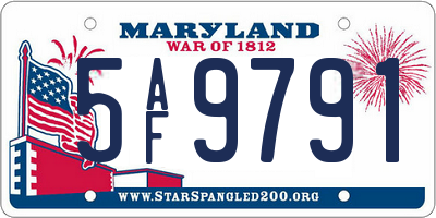 MD license plate 5AF9791