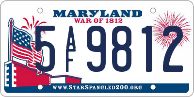 MD license plate 5AF9812
