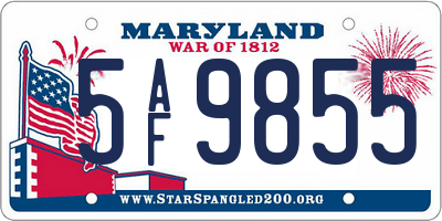 MD license plate 5AF9855