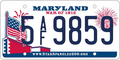 MD license plate 5AF9859