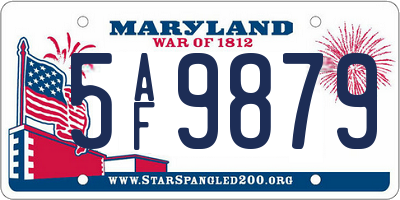 MD license plate 5AF9879