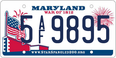 MD license plate 5AF9895