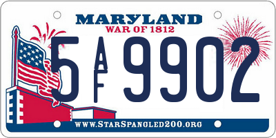 MD license plate 5AF9902