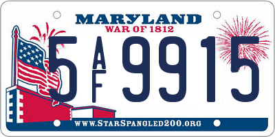 MD license plate 5AF9915
