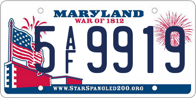 MD license plate 5AF9919
