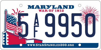 MD license plate 5AF9950