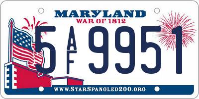 MD license plate 5AF9951