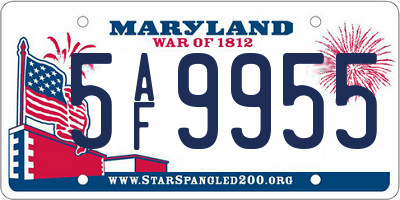 MD license plate 5AF9955