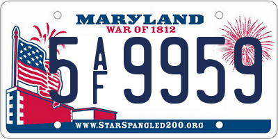 MD license plate 5AF9959