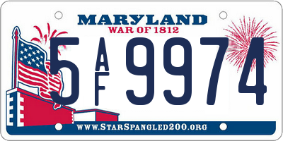 MD license plate 5AF9974
