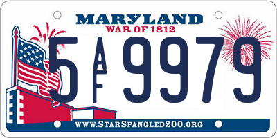 MD license plate 5AF9979
