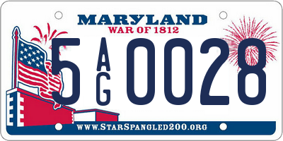 MD license plate 5AG0028
