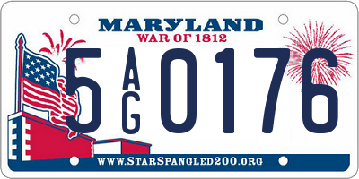 MD license plate 5AG0176