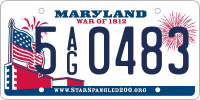 MD license plate 5AG0483