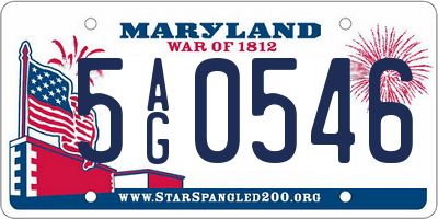 MD license plate 5AG0546