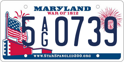 MD license plate 5AG0739