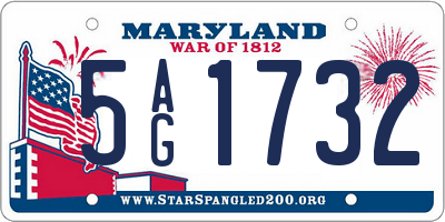 MD license plate 5AG1732