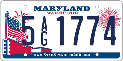 MD license plate 5AG1774