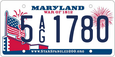 MD license plate 5AG1780