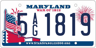MD license plate 5AG1819