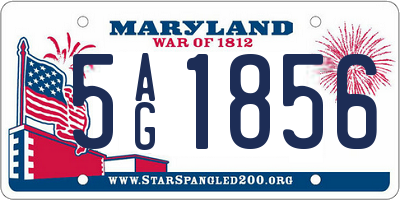 MD license plate 5AG1856